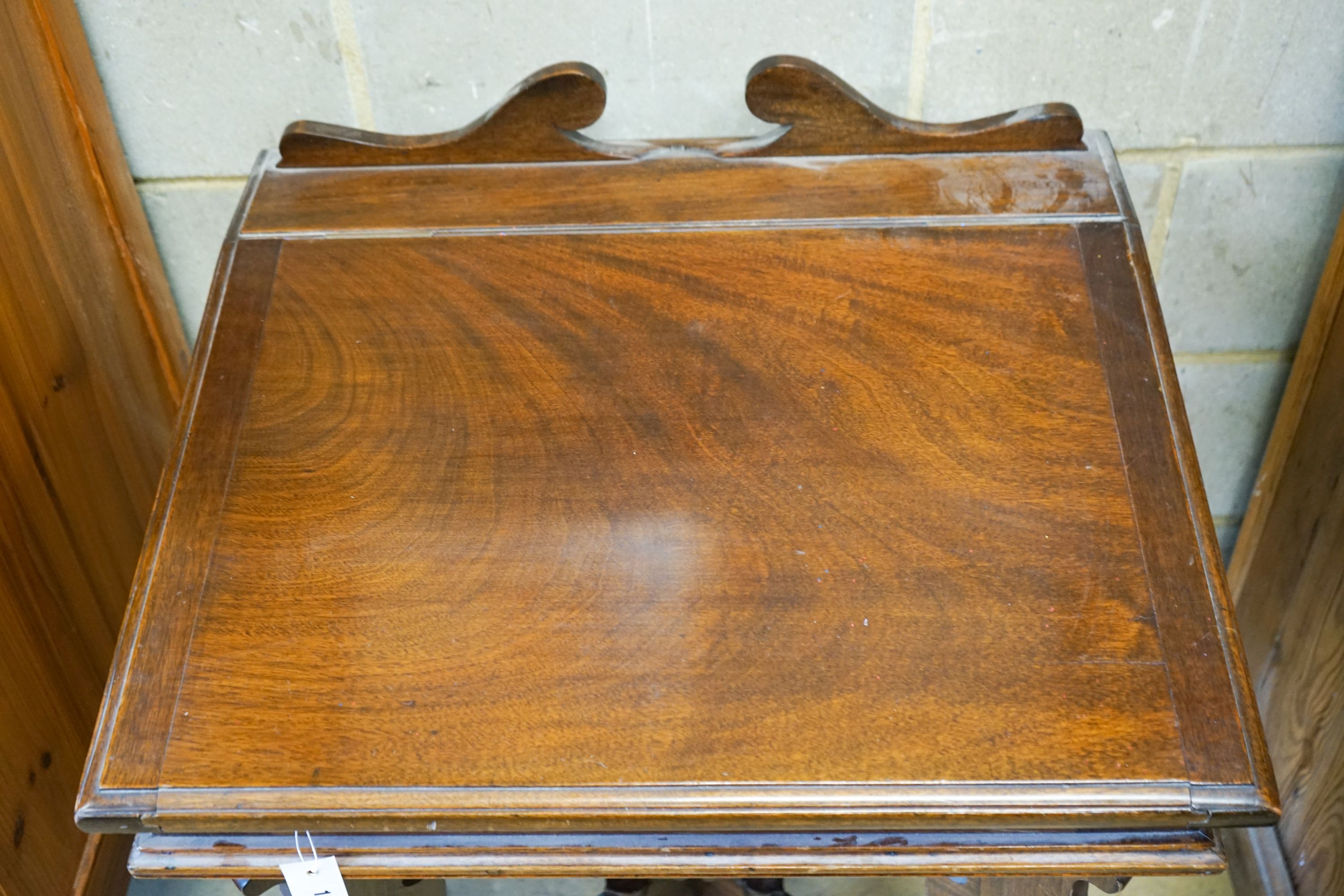 An Arts and Crafts style mahogany davenport, width 65cm, depth 55cm, height 85cm